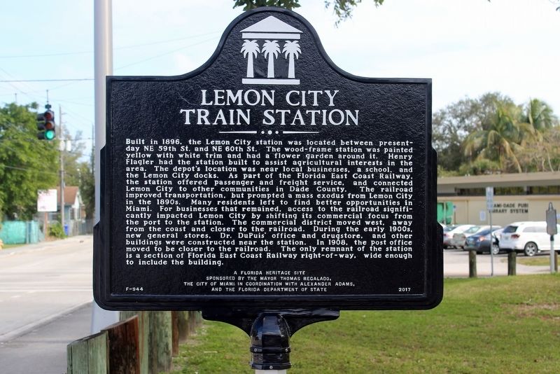 Lemon City Train Station Marker image. Click for full size.