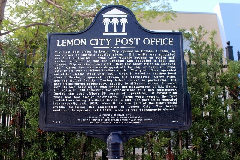 Lemon City Post Office Marker image. Click for full size.