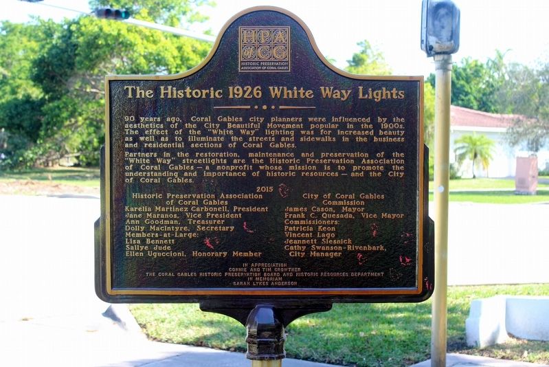 The Historic 1926 White Way Lights Marker Side 2 image. Click for full size.
