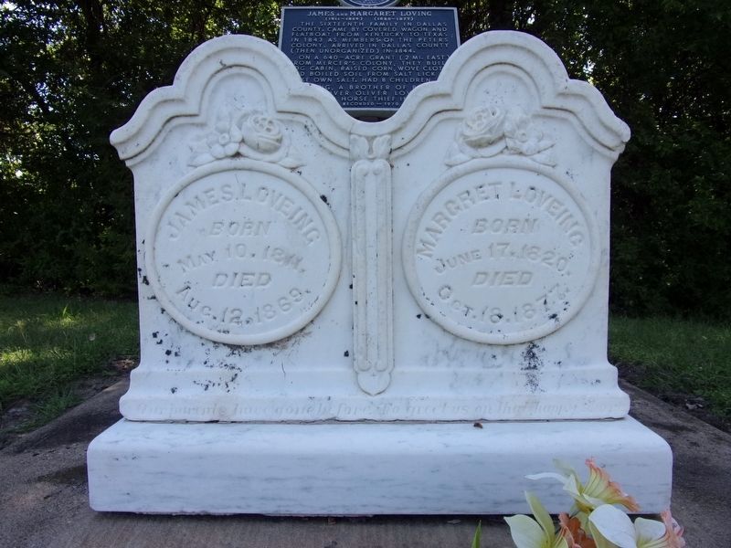 James and Margaret Loving gravestones image. Click for full size.