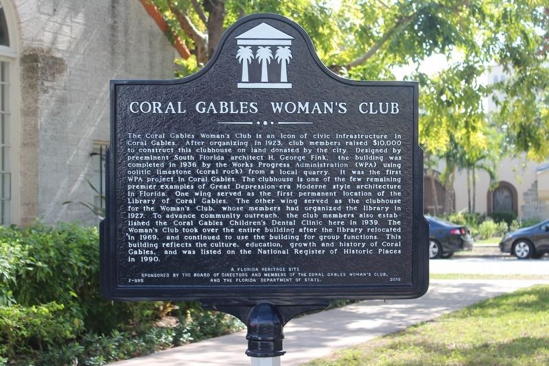 Coral Gables Woman's Club Marker image. Click for full size.