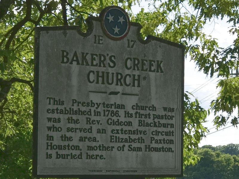 Baker's Creek Church Marker image. Click for full size.