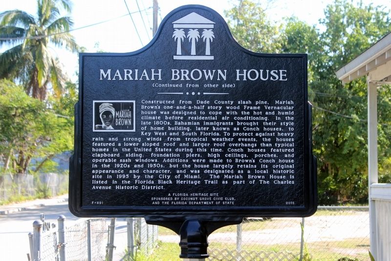 Mariah Brown House Marker Side 2 image. Click for full size.