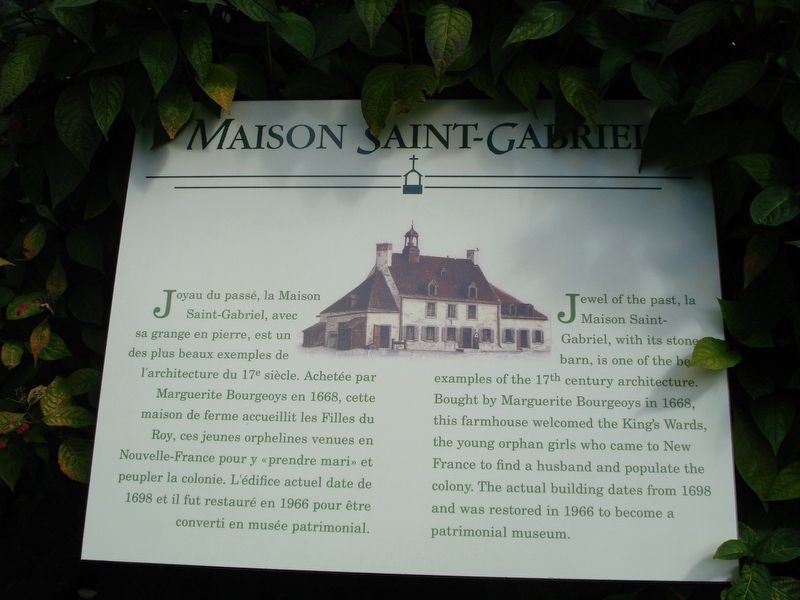 Maison Saint-Gabriel Marker image. Click for full size.