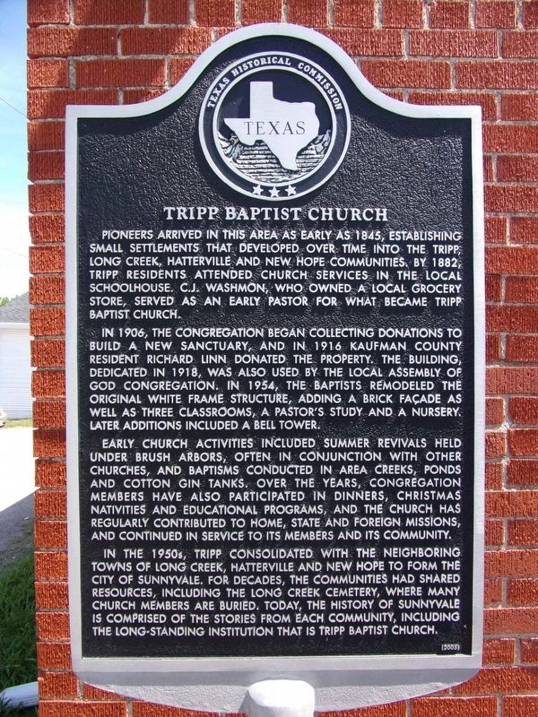 Tripp Baptist Church Marker image. Click for full size.