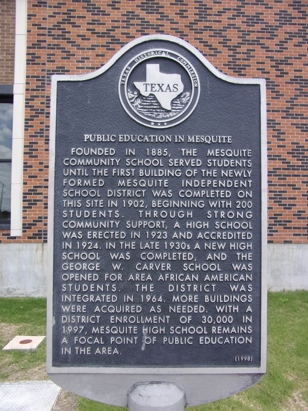 Public Education in Mesquite Marker image. Click for full size.
