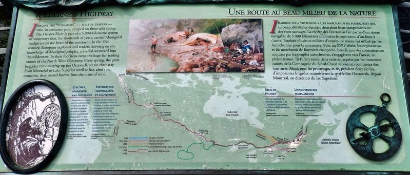 Wilderness Highway /<br>Une route au beau milieu de la nature Marker. Click for full size. Wilderness Highway /<br>Une route au beau milieu de la nature Marker image. Click for full size.