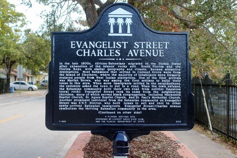 Evangelist Street Charles Avenue Marker Side 1 image. Click for full size.