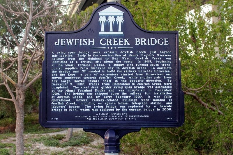 Jewfish Creek Bridge Marker image. Click for full size.