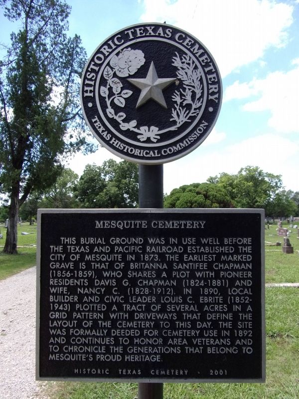 Mesquite Cemetery Marker image. Click for full size.