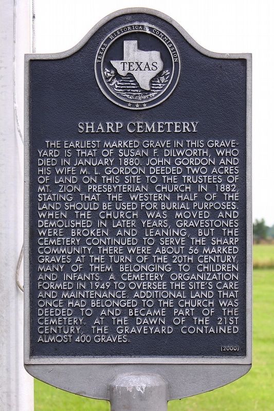 Sharp Cemetery Marker image. Click for full size.