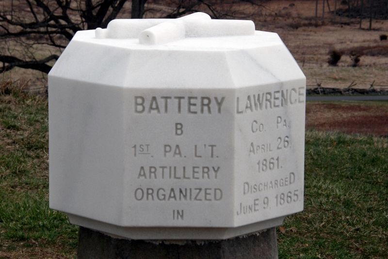 Battery B, 1st Pennsylvania Light Artillery Memorial. Click for full size. Battery B, 1st Pennsylvania Light Artillery Memorial image. Click for full size.
