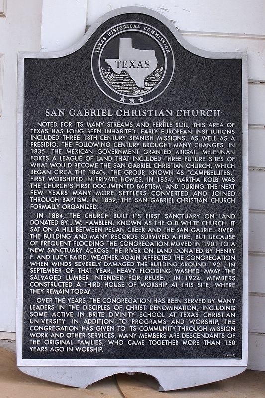 San Gabriel Christian Church Marker image. Click for full size.