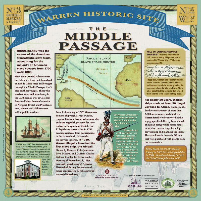 Middle Passage - Warren Historic Site Marker image. Click for full size.