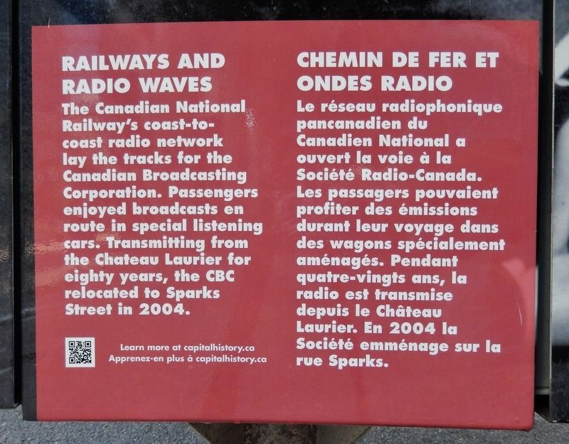 Railways and Radio Waves /<br>Chemins de fer et ondes radio Marker image. Click for full size.