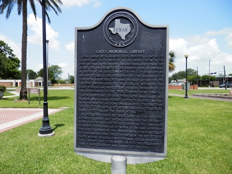 Gates Memorial Library Marker. Click for full size. Gates Memorial Library Marker image. Click for full size.
