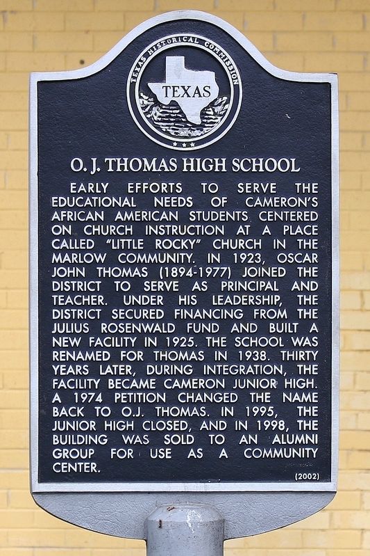 O.J. Thomas High School Marker image. Click for full size.