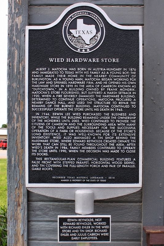 Wied Hardware Store Marker image. Click for full size.