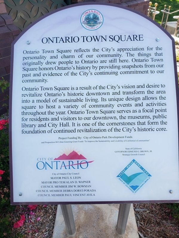 Ontario Town Square Marker. Click for full size. Ontario Town Square Marker image. Click for full size.