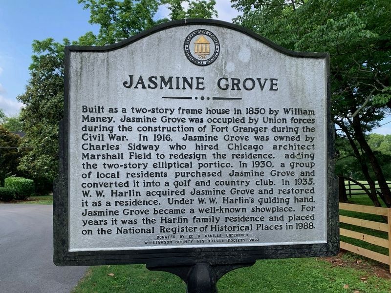 Jasmine Grove side of the marker image. Click for full size.