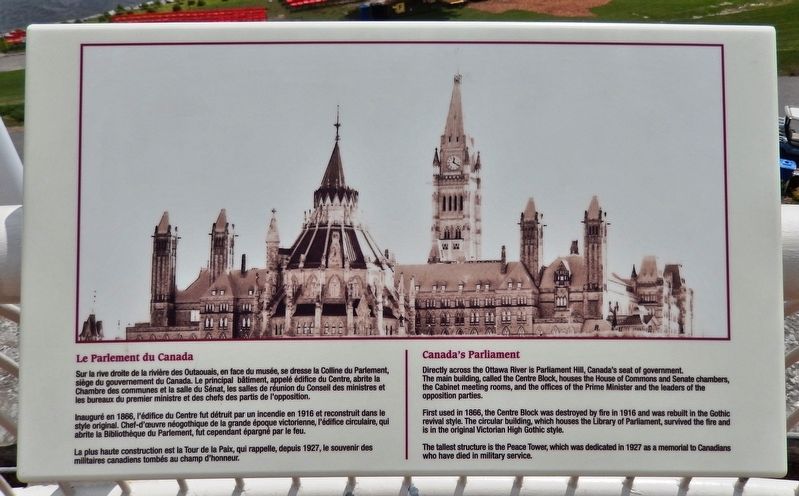 Le Parlement du Canada / Canada's Parliament Marker. Click for full size. Le Parlement du Canada / Canada's Parliament Marker image. Click for full size.