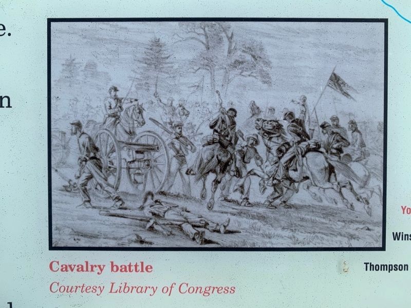 Retreat from Nashville Marker: Cavalry Battle illustration image. Click for full size.