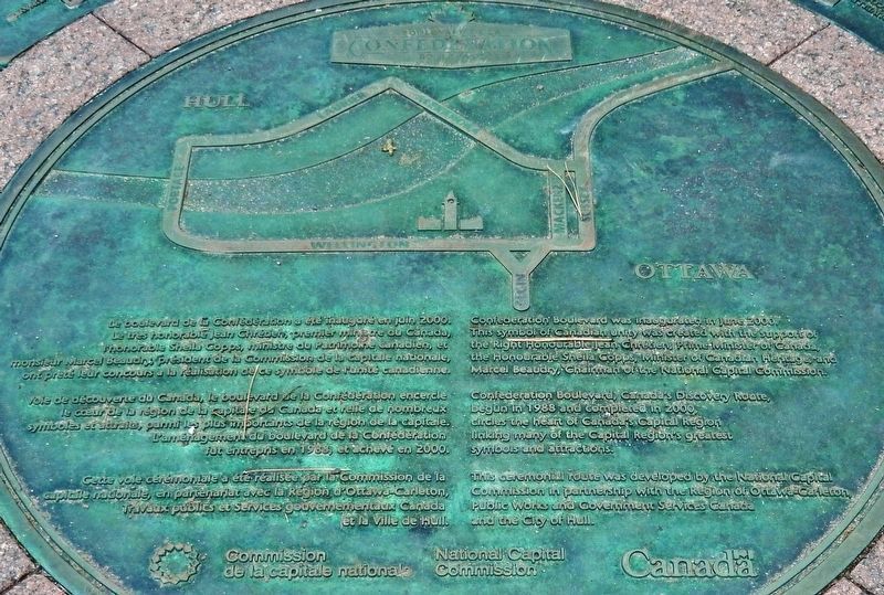 Le Boulevard de la Confédération /<br>Confederation Boulevard Marker. Click for full size. Le Boulevard de la Confédération /<br>Confederation Boulevard Marker image. Click for full size.