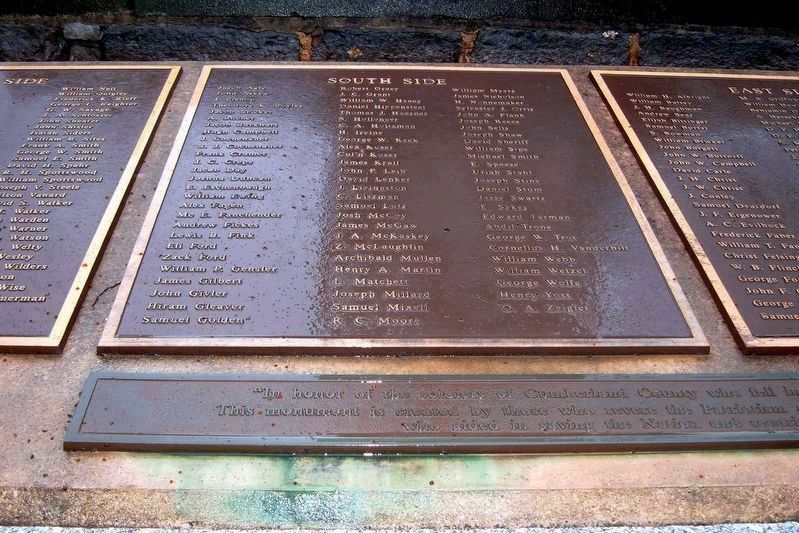 Cumberland County Civil War Memorial. Click for full size. Cumberland County Civil War Memorial image. Click for full size.