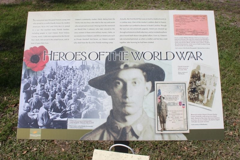 Heroes of the World War Marker image. Click for full size.
