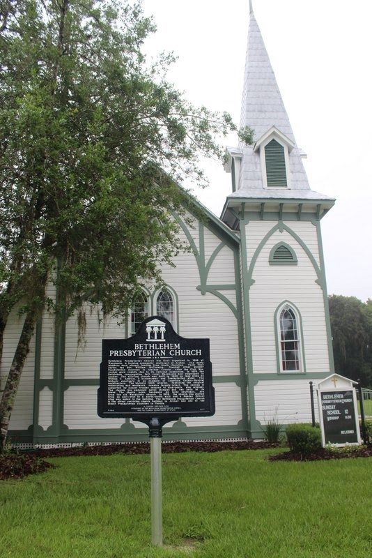 Bethlehem Presbyterian Church and Marker image. Click for full size.
