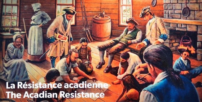 Marker detail: La Résistance acadienne /<br>The Acadian Resistance image. Click for full size.
