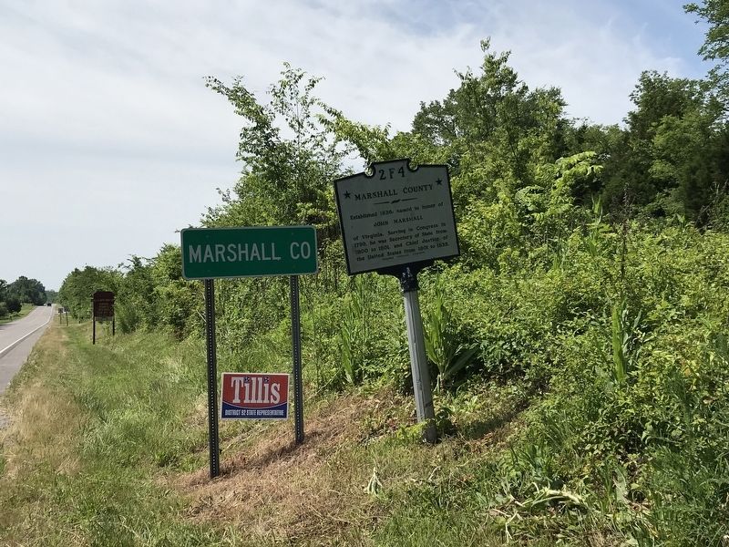Marshall County / Williamson County Marker. Click for full size. Marshall County / Williamson County Marker image. Click for full size.