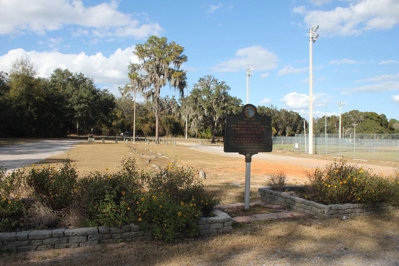 Site of Fort Alafia Marker in parking area of Pinecrest Little League Park image. Click for full size.