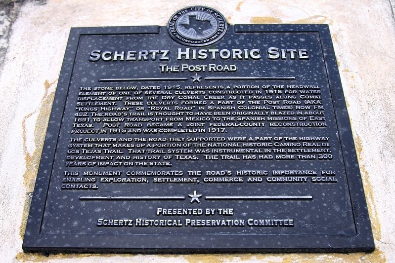 Schertz Historic Site Marker image. Click for full size.