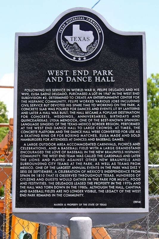 West End Park and Dance Hall Marker image. Click for full size.