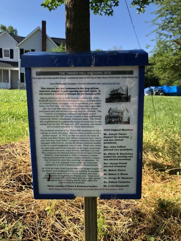 The Tinner Hill Historic Site Marker image. Click for full size.