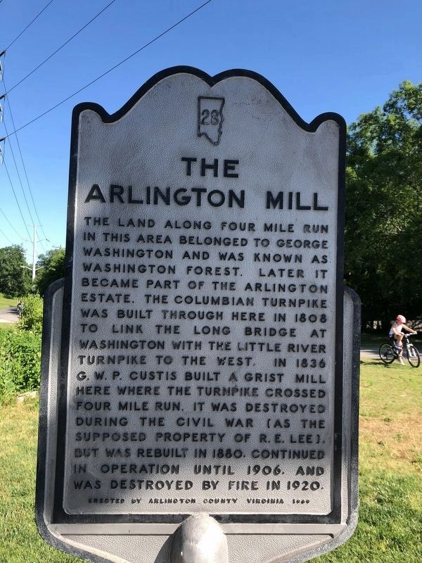 The Arlington Mill Marker image. Click for full size.