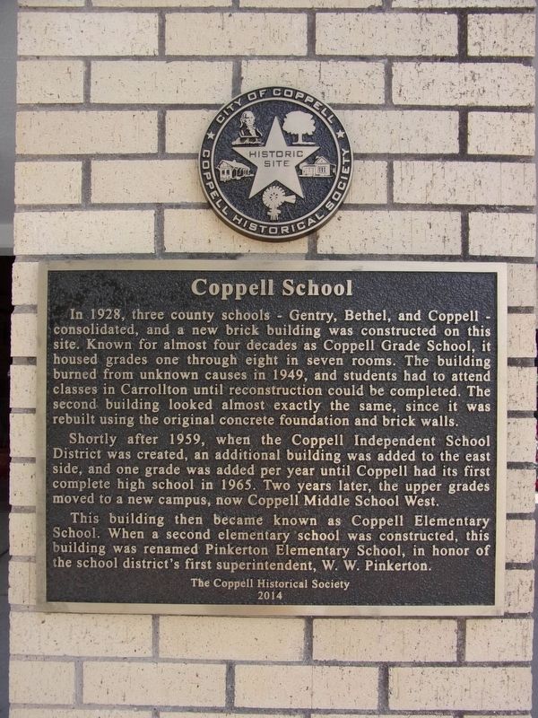 Coppell School Marker image. Click for full size.