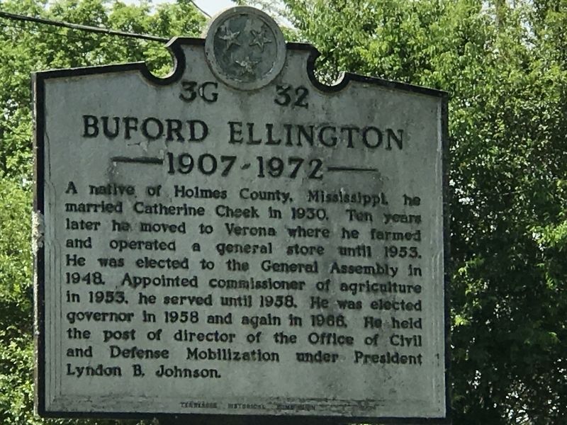 Buford Ellington Marker image. Click for full size.