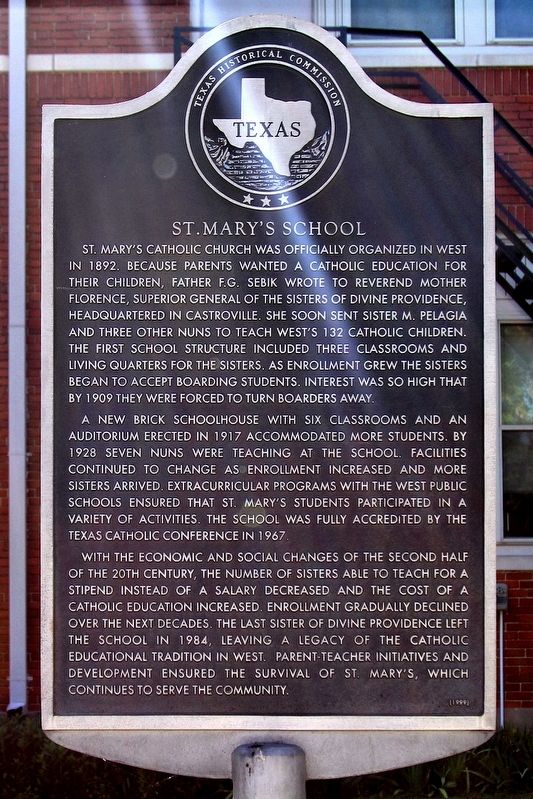 St. Mary's School Marker. Click for full size. St. Mary's School Marker image. Click for full size.