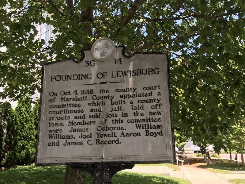 Founding of Lewisburg Marker image. Click for full size.