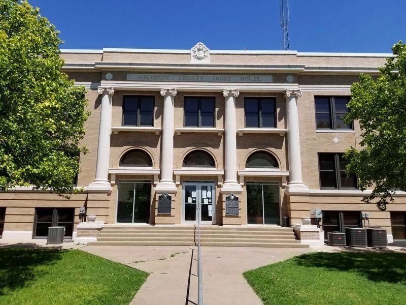 Sherman County Courthouse and other nearby markers. Click for full size. Sherman County Courthouse and other nearby markers image. Click for full size.