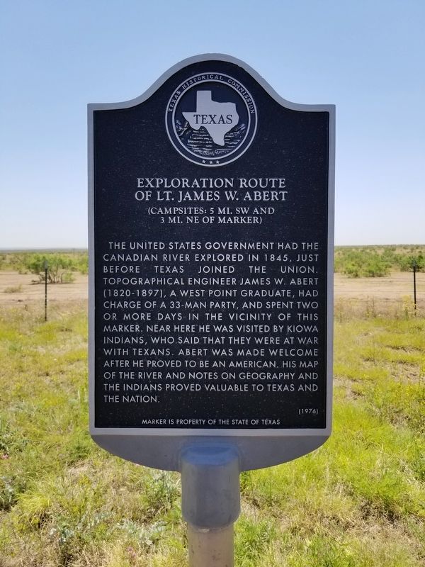 Exploration Route of Lt. James W. Abert Marker image. Click for full size.