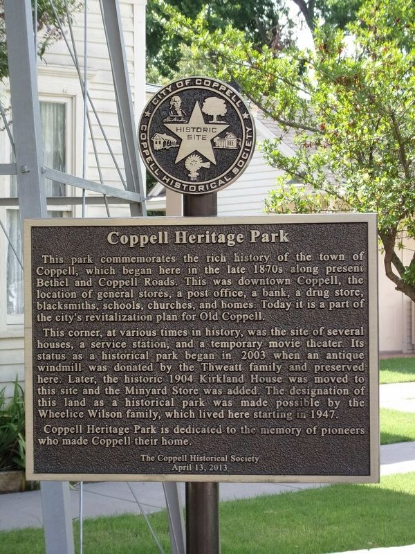 Coppell Heritage Park Marker image. Click for full size.