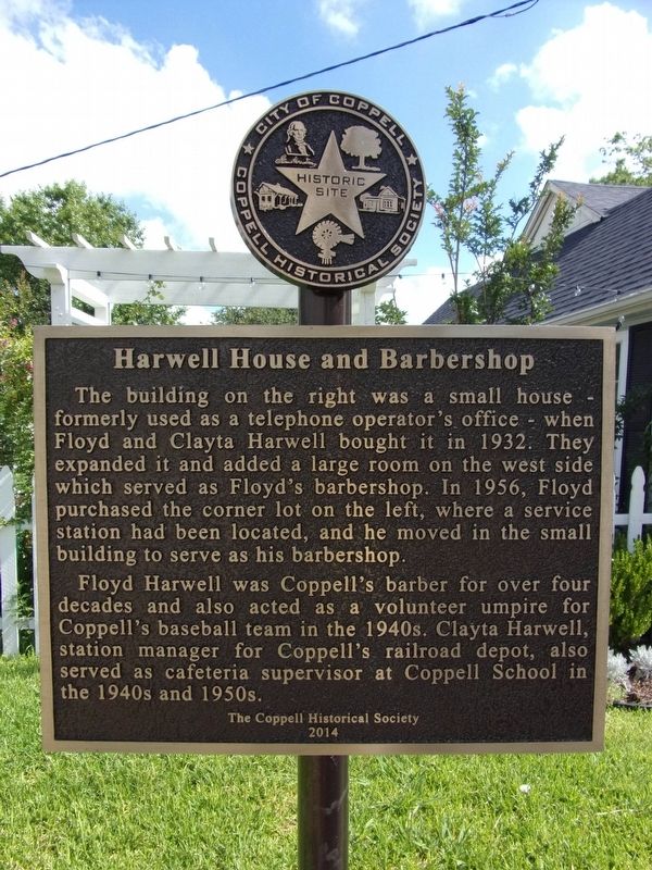 Harwell House and Barbershop Marker image. Click for full size.