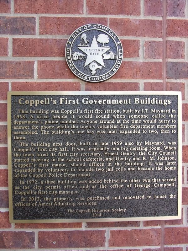 Coppell's First Government Buildings Marker image. Click for full size.