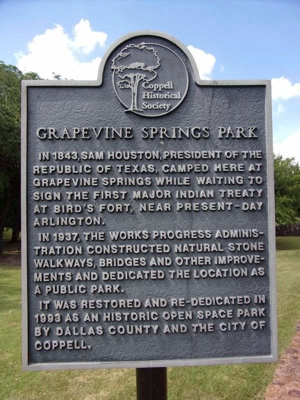 Additional Grapevine Springs Park Marker image. Click for full size.