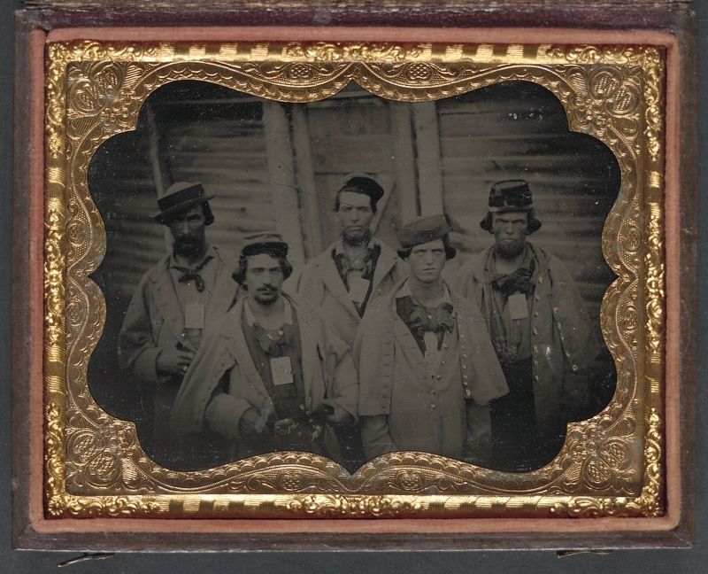 Confederate prisoners at Camp Douglas image. Click for full size.