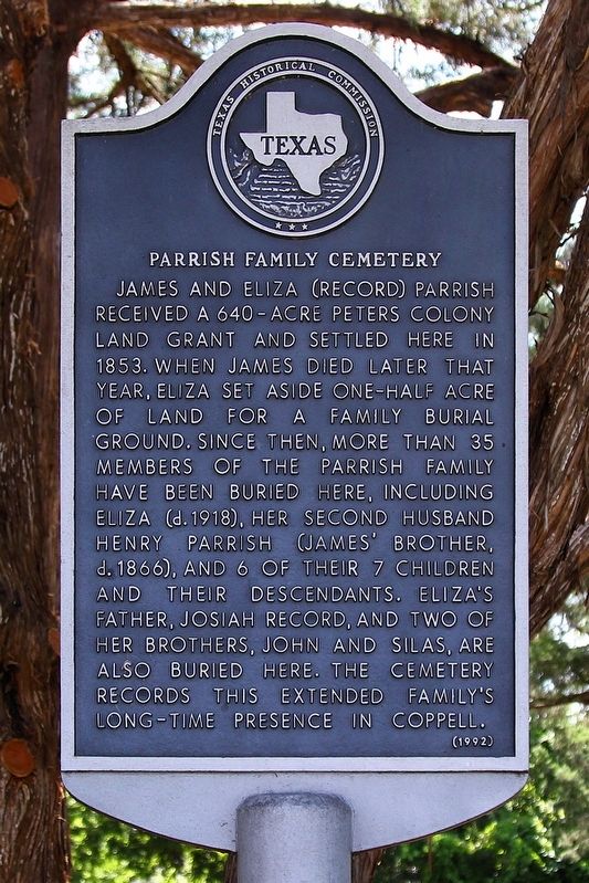 Parrish Family Cemetery Marker image. Click for full size.