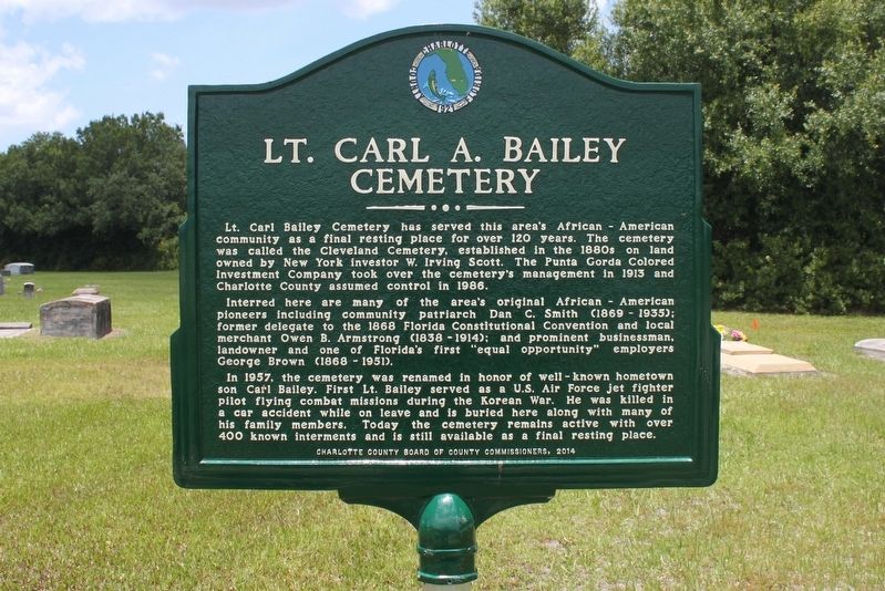 Lt. Carl A. Bailey Cemetery Marker image. Click for full size.